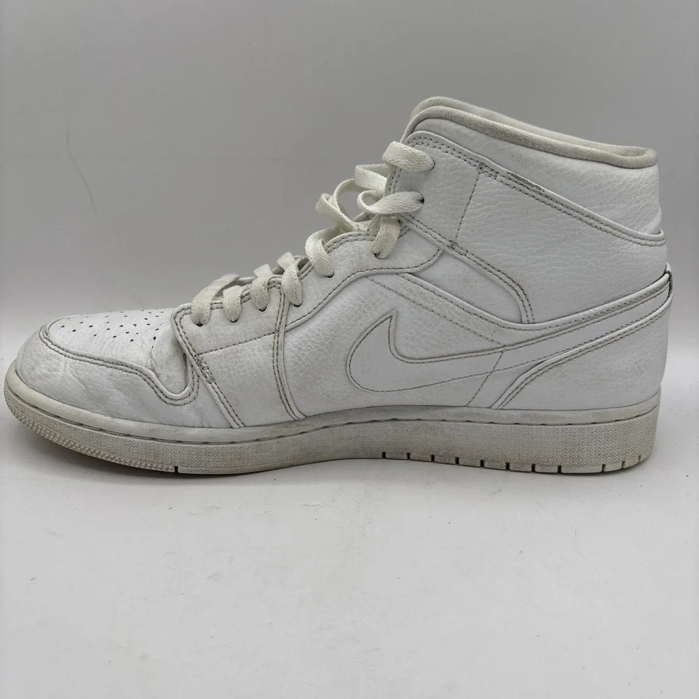 Size 12 - Jordan 1 Mid Triple White 2019 - 554724-129